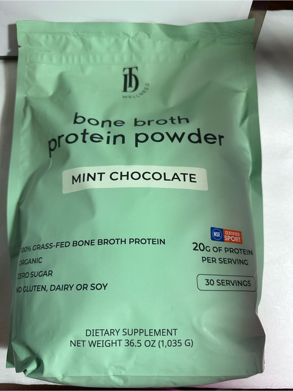 TD Wellness Mint Chocolate Bone Broth Protein Powder